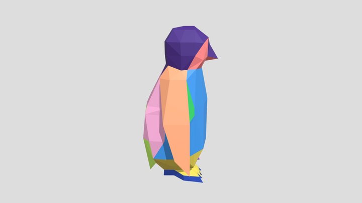 Pinguin  с краской 3D Model