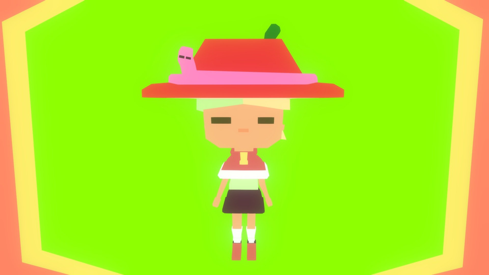 Block Style Apple Girl