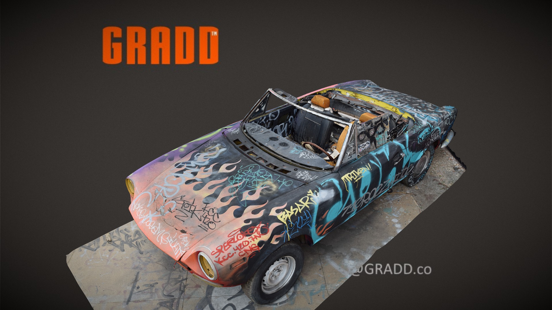 3D model GRADD 3D Model Graffiti Car – Los Angeles, CA - This is a 3D model of the GRADD 3D Model Graffiti Car - Los Angeles, CA. The 3D model is about diagram.