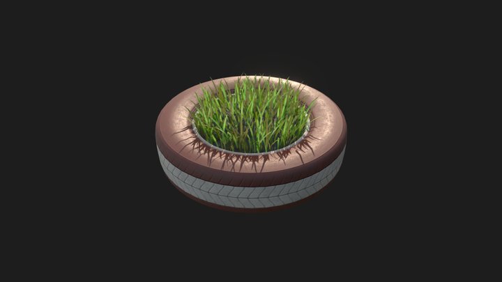 Sketchfab weekly challenge: Grass. Reused tire 3D Model