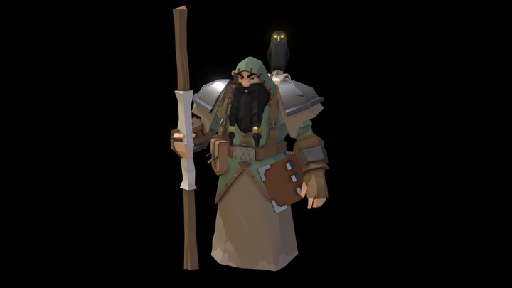 Low Poly Dwarf 3D Model