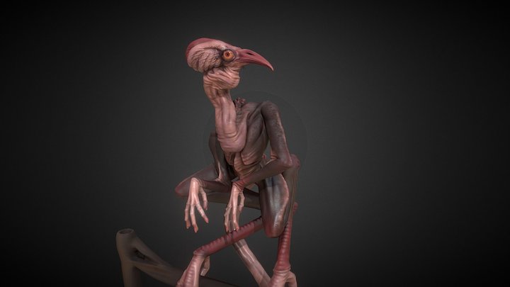 Alien Bird 3D Model