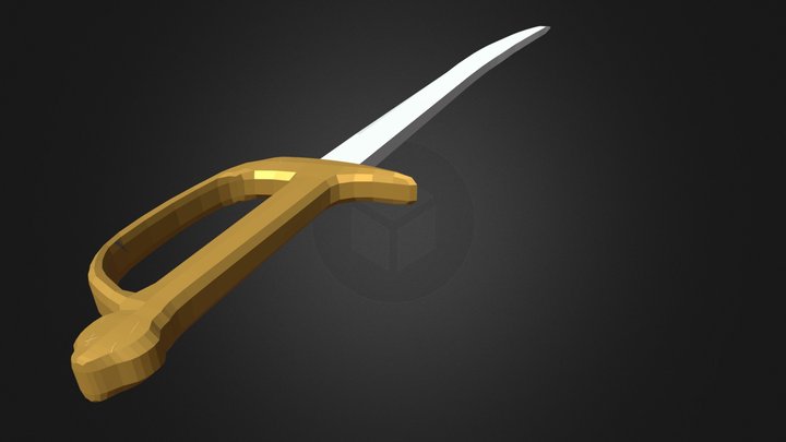 Unwrapped Sword 3D Model