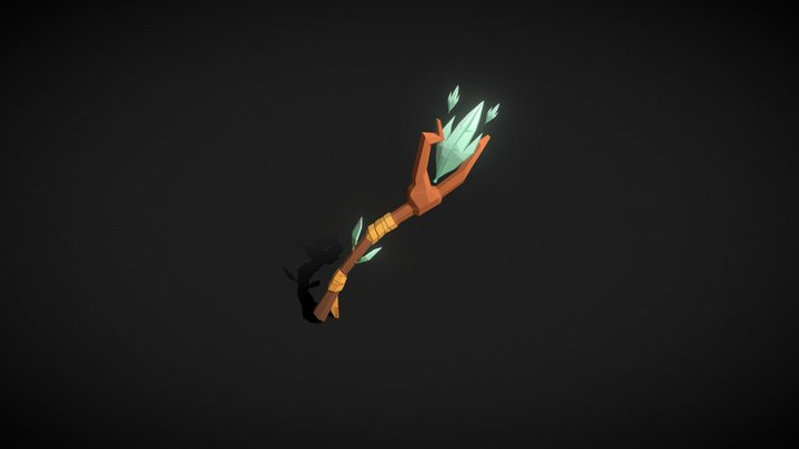 Wood Mage Staff 3D Model