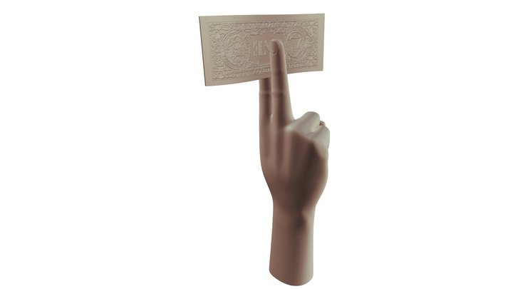 Hand with dollar 3D Model