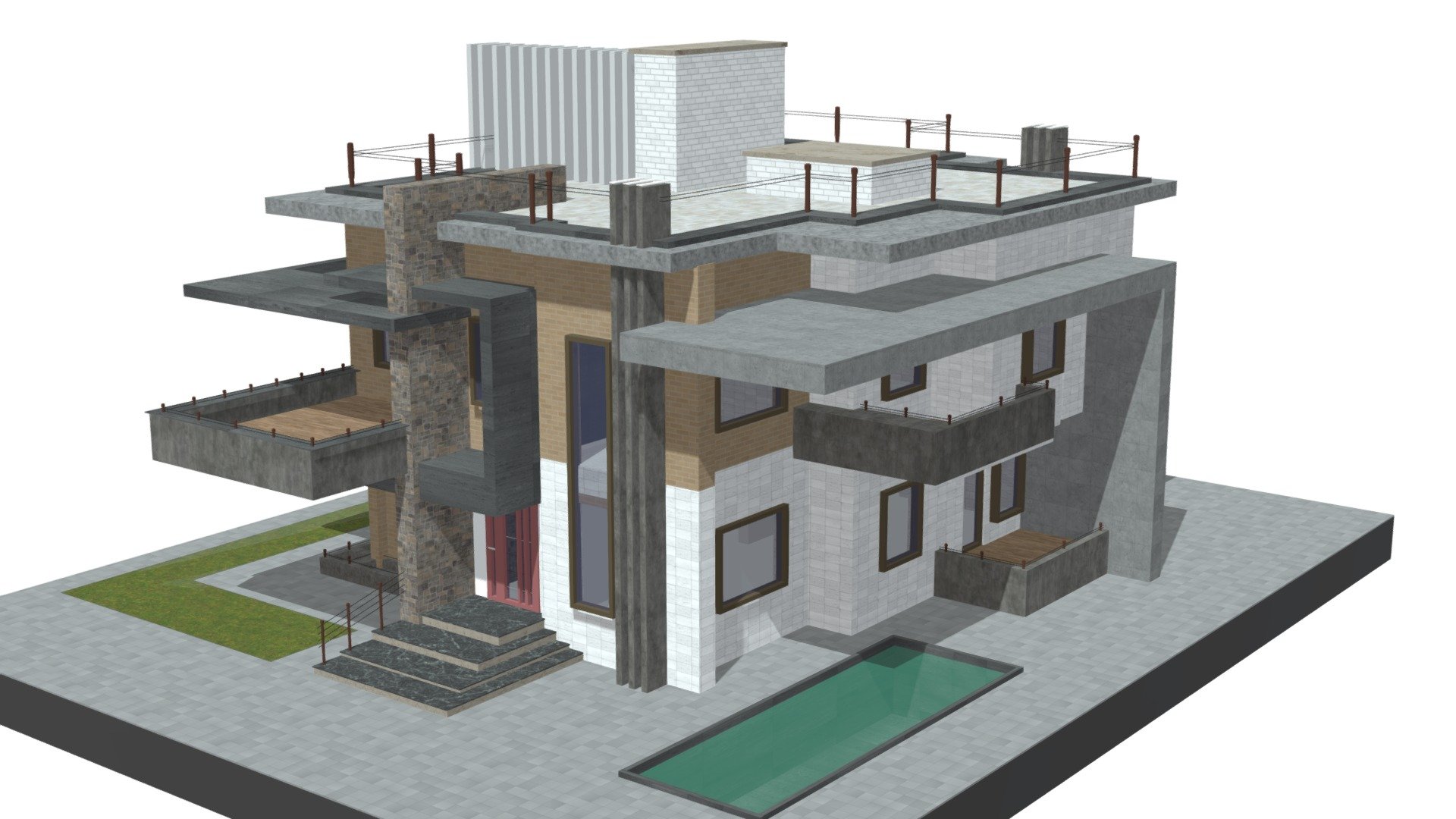 Modern Luxury Villa House Building Home Design Download Free 3d Model By Zigurat Architecture