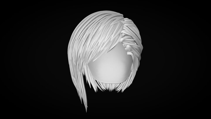 Cyberpunk Hair 3D Model
