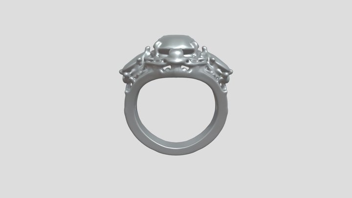 ornate gold ring with gemstones 3D Model