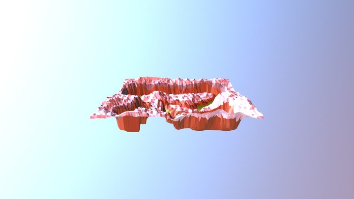 low poly terrain 3D Model