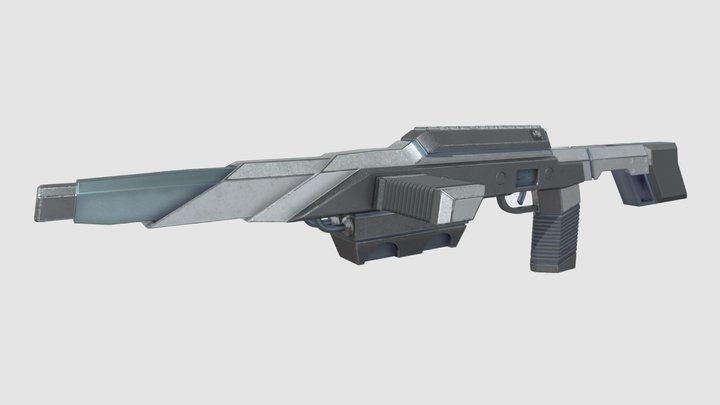 Sci-fi Heavy Assault Rifle 3D Model