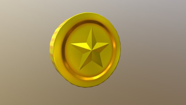 Gold Coin with (metal/roughness) 3D Model