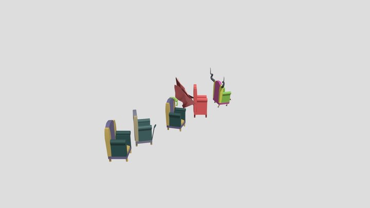 5 Versions Of The Armchair 3D Model