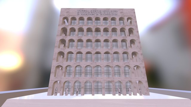 Palazzo Della Civilta Italiana- Square Colosseum 3D Model