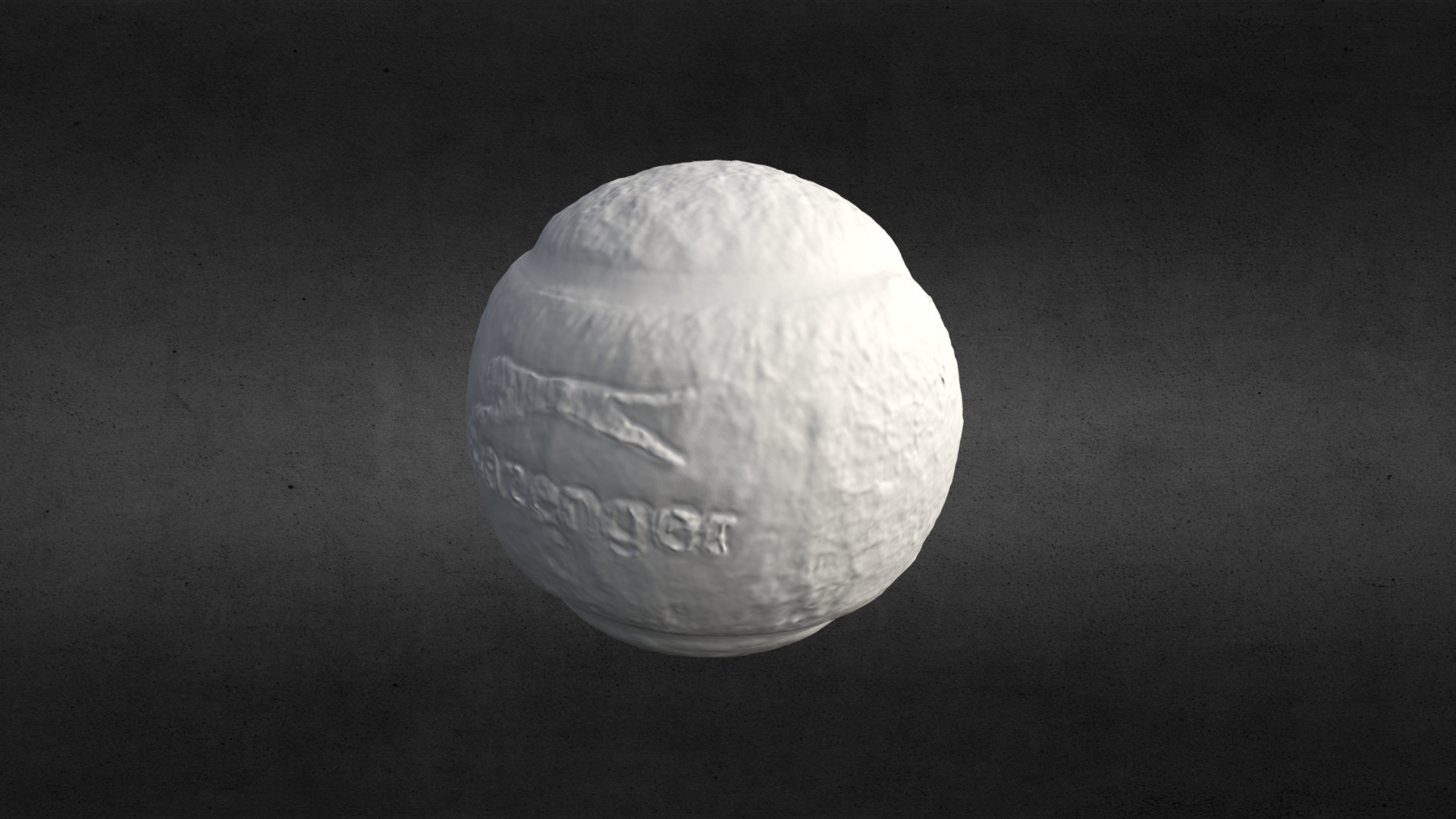 3D model 3D Scanned Slazenger Tennis Ball (3D Printable) - This is a 3D model of the 3D Scanned Slazenger Tennis Ball (3D Printable). The 3D model is about a white planet on a black surface.