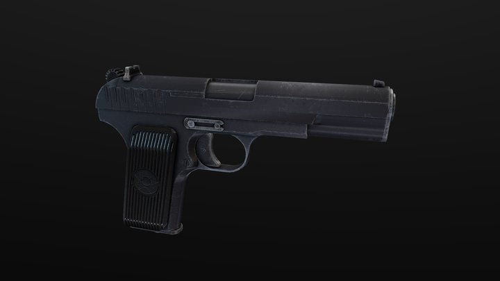 TT33 Tokarev Pistol 3D Model