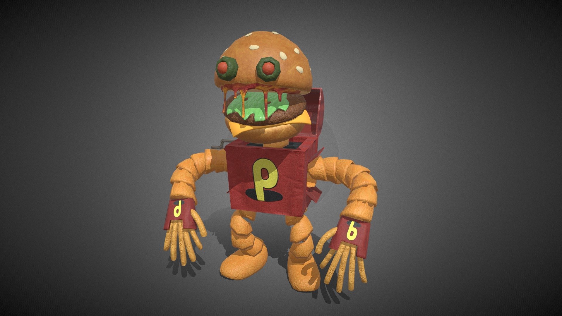 burger Mascot - 3D model by Zesta [e964886] - Sketchfab