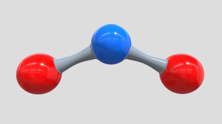 Nitrogen Dioxide Molecule NO2 3D Model