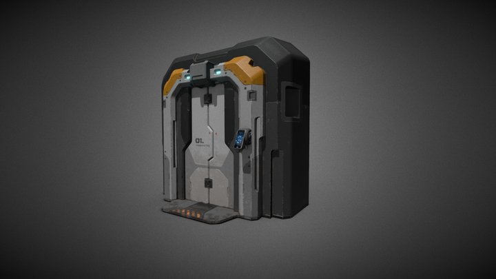 Sci-Fi Door – Hard Surface Practice 3D Model