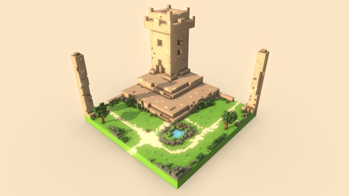 Castle Garden - Voxel Art