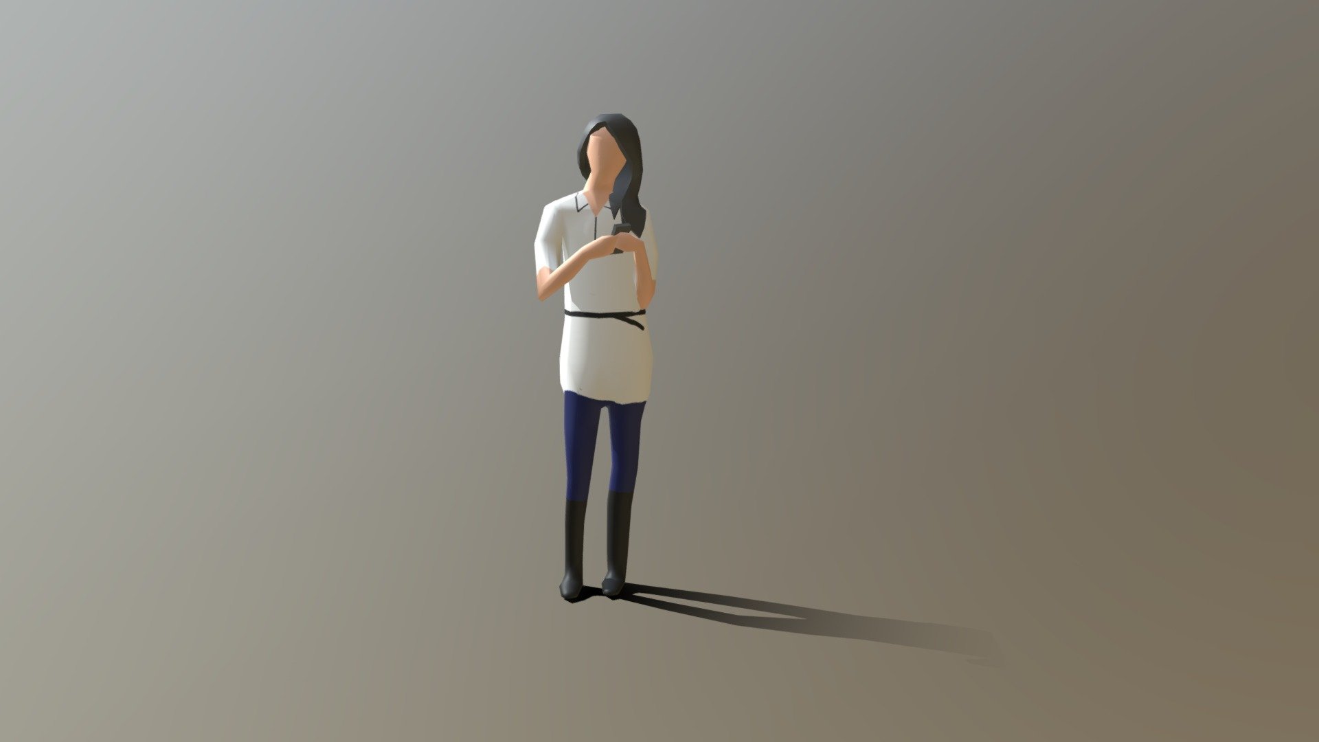 Low Poly Fashion Girl With Smartphone
