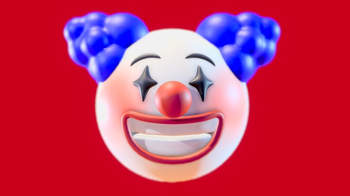 Clown Circus Emoticon Emoji or Smiley 3D Model