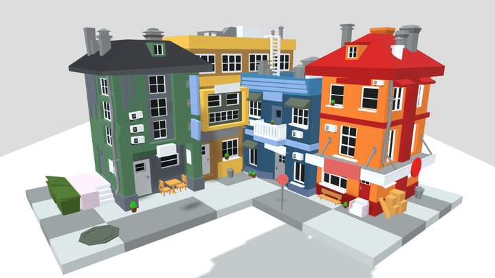 City Street 3D Model
