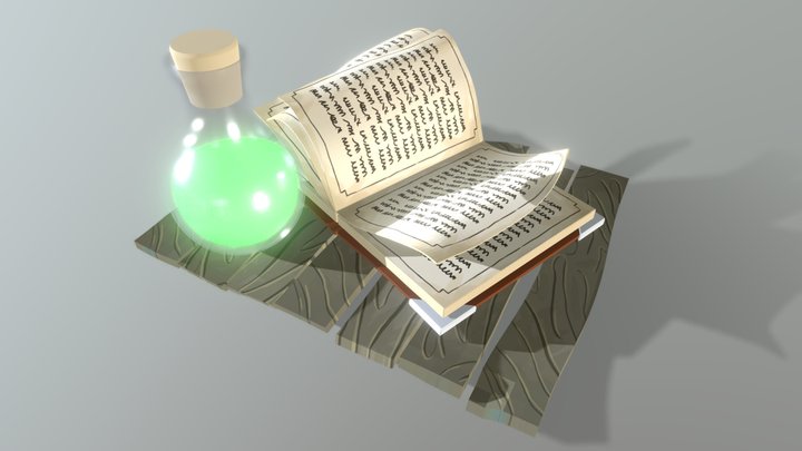 Book and potion 3D Model