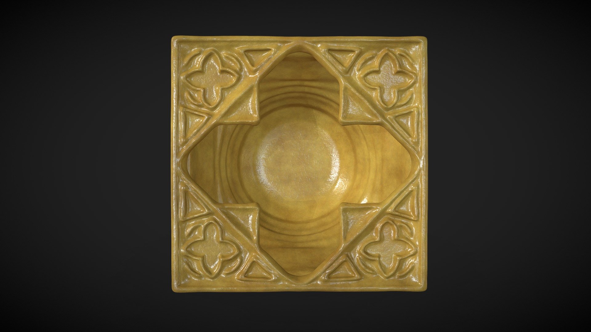 Bowl tile with fourpasses - reconstruction — Sketchfab embed 3D viewer