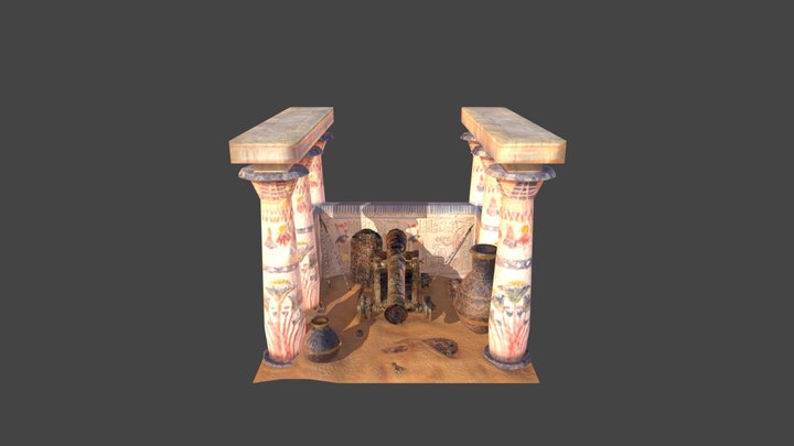 Final Cannon with Environment 3D Model