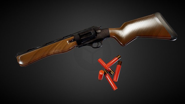 Revolver Shotgun 3D Model