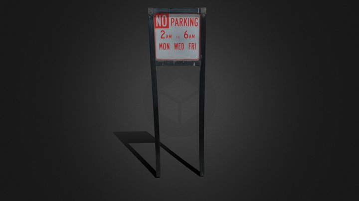 Small No-Parking Sign 3D Model