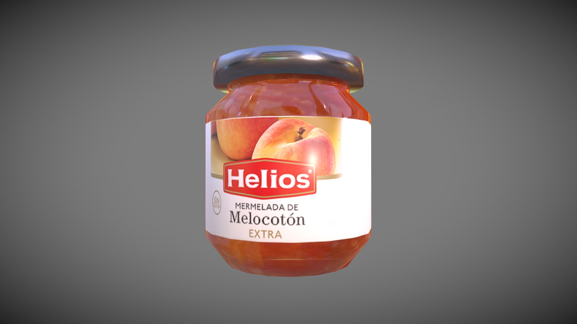 3D model Mermelada Melocotón Helios - This is a 3D model of the Mermelada Melocotón Helios. The 3D model is about a jar of food.