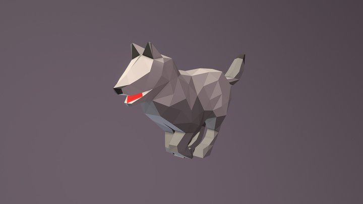 Low-Poly Wolf 3D Model
