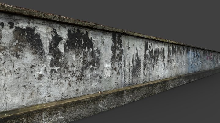 Concrete Wall 24 Meter 3D Scan 3D Model