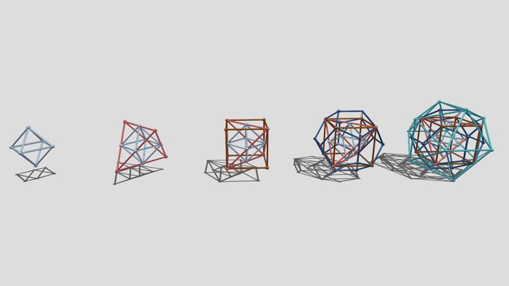 Polyhedra_relation between platonic polyhedra 3D Model