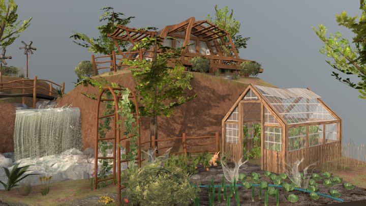 DAE Diorama - Eco-House 3D Model