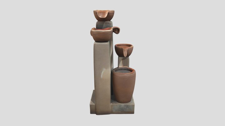 Serene Fountain Garden 2 3D Model