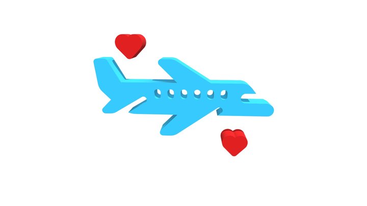 Airplane Travel Heart Love, Tourism Adventure