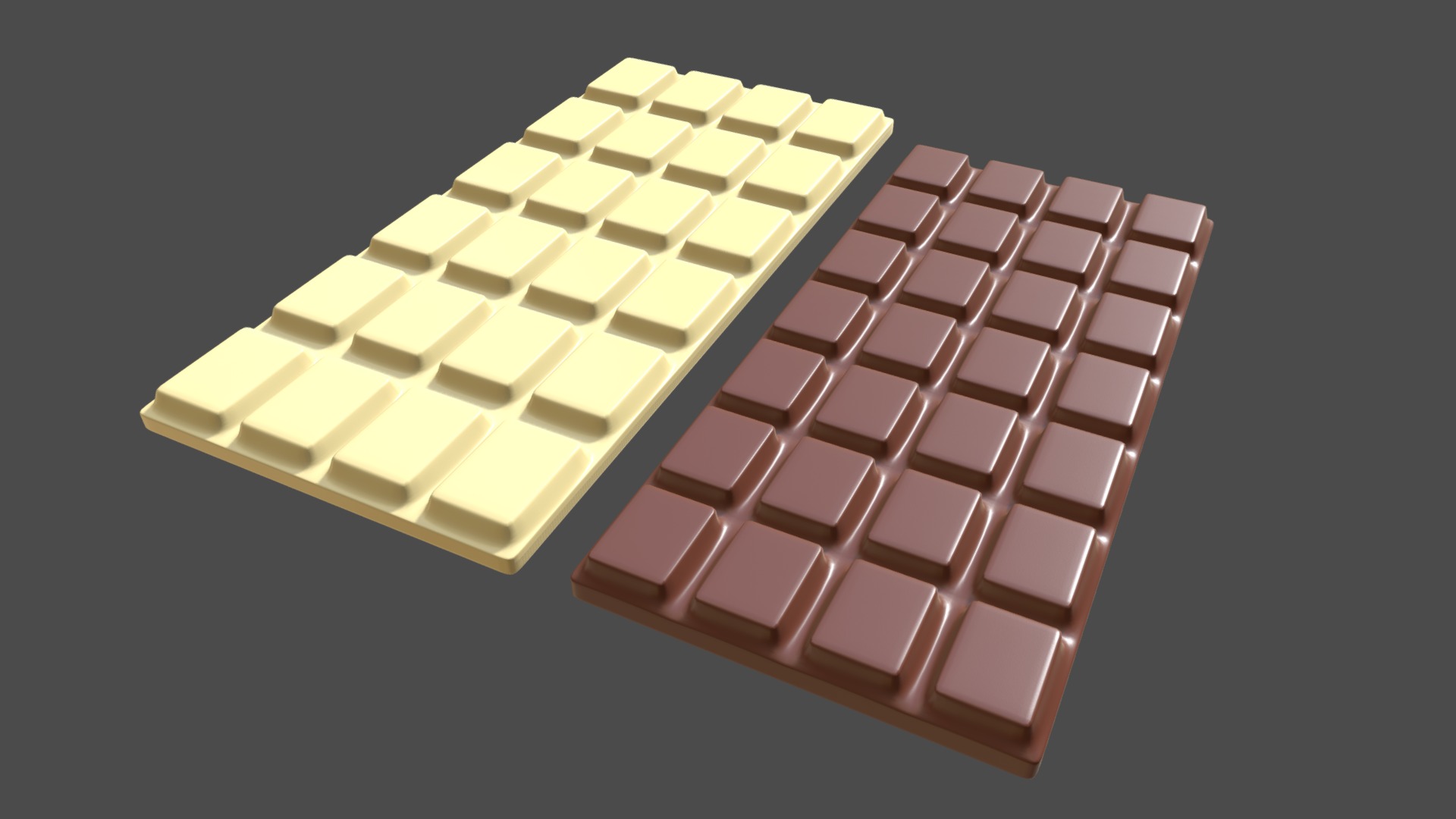 3D model Chocolate bars - This is a 3D model of the Chocolate bars. The 3D model is about a cube made of blocks.