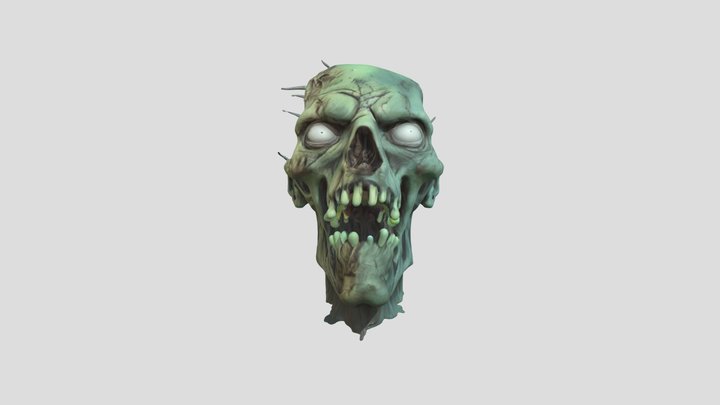 Zombie Head 3D Model