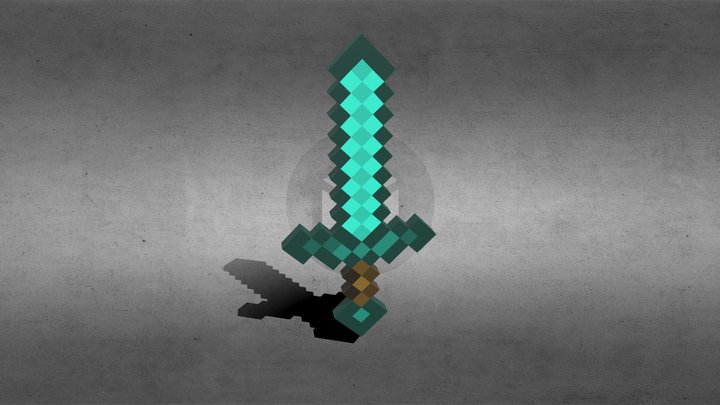 Diamond Minecraft Sword 3D Model