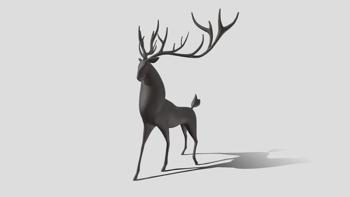 Deer Sculpture 3D Model