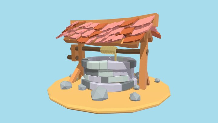 Low Poly Well 3D Model