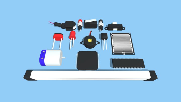 Electronic components 3D Model