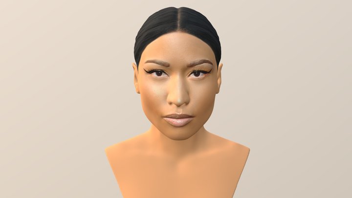Nicki Minaj bust for full color 3D printing 3D Model