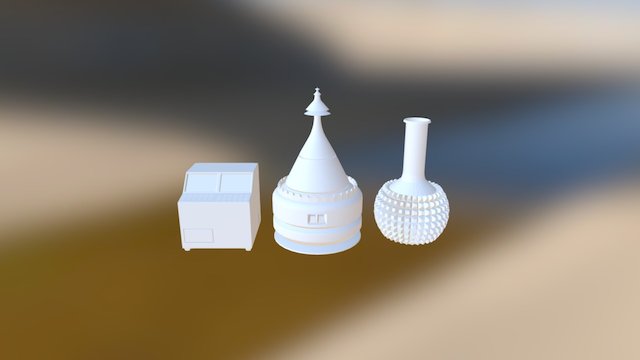 Cube Cone Sphere 3D Model