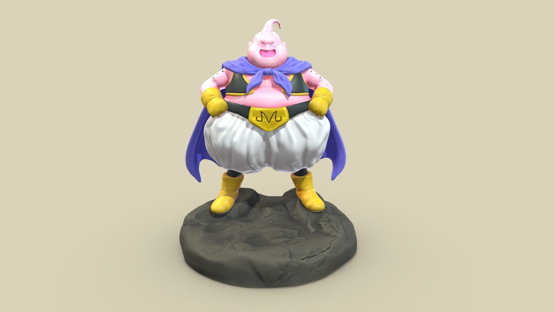 Majin Buu Fat Low Poly PBR - 3D Printable - Buy Royalty Free 3D model ...