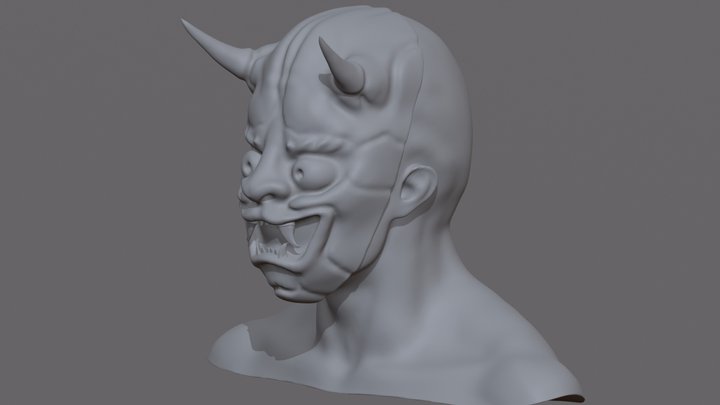 Hannya Mask High Poly 3D Model