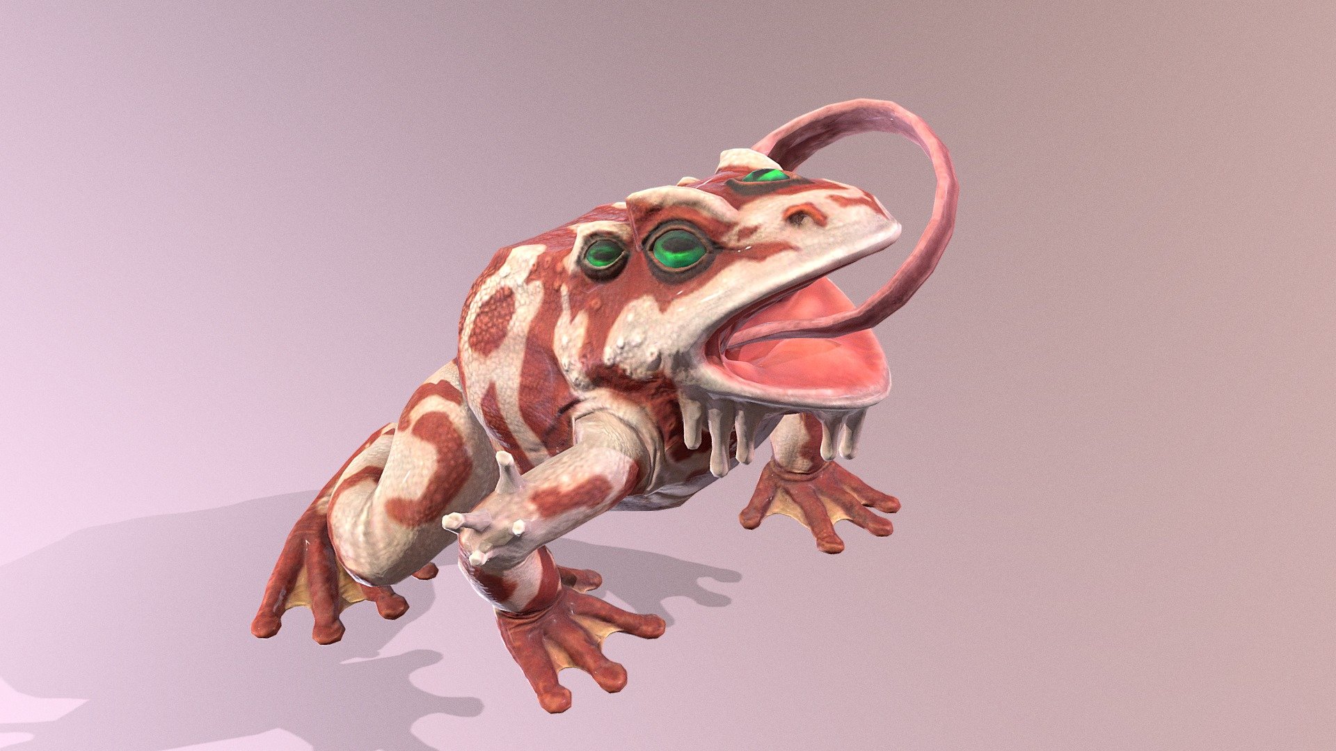 FROG HUNGRY THREATEN ROAR Pbr Fbx - 3D model by MEI TERUMEI (Curvy love ...