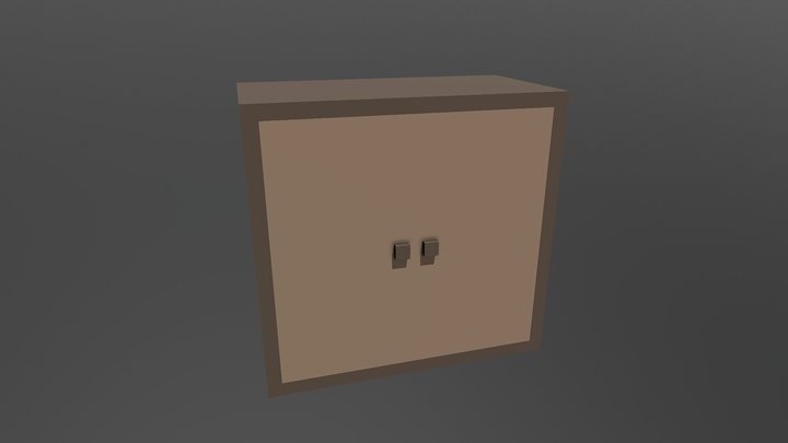 Low Poly Wardrobe 3D Model